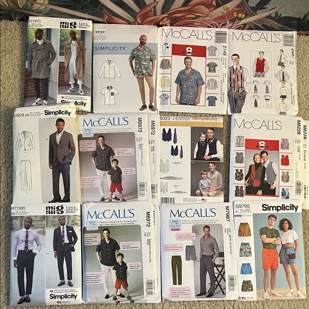Assorted Men’s Sewing Pattern Collection